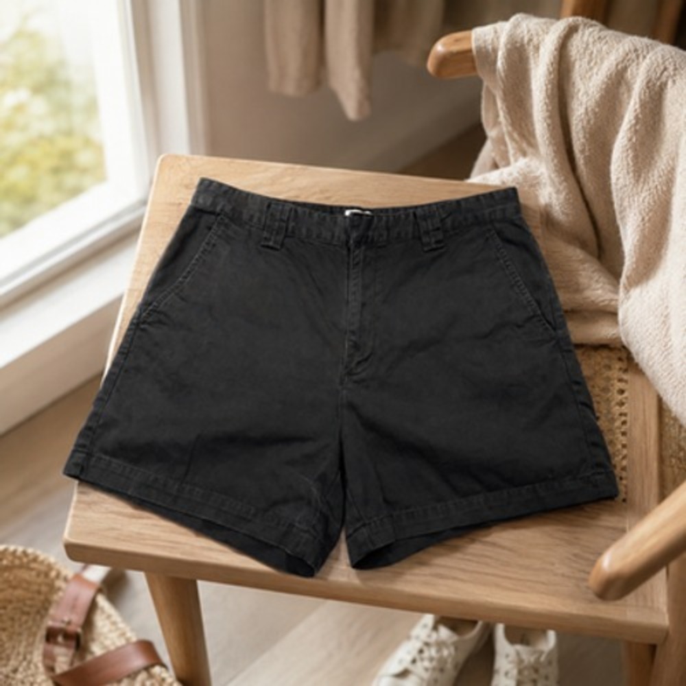 Calvin Klein Jeans Shorts Womens 12 Black Cotton Chino 6 Inseam